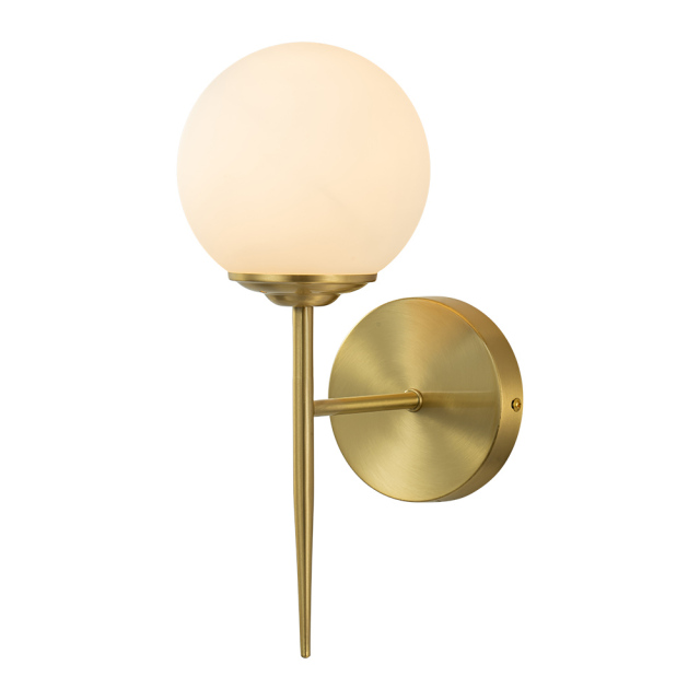 Minimalist Modern Single Light Wall Lamp Brass Glass Globe Wall Sconces Wall Lights for Front Door/ Entryway/ Living Room