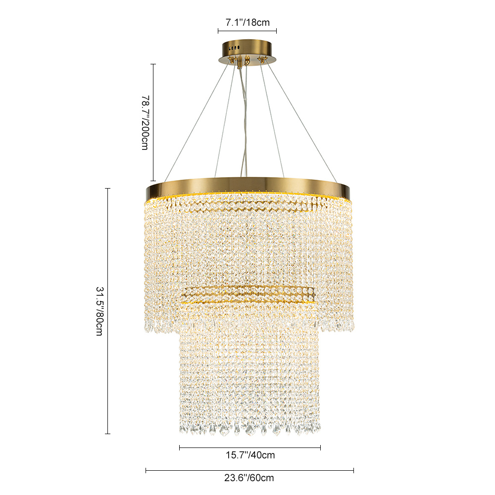 Glam Modern Luxury Crystal Dimmable LED Chandelier in Tassel Style for Living Room/ Dining Room/ Restaurant/ Bedroom