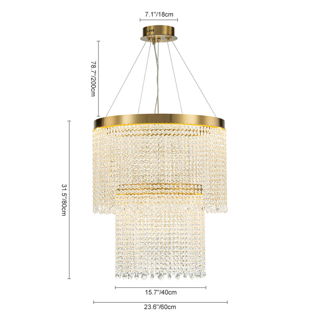 Glam Modern Luxury Crystal Dimmable LED Chandelier in Tassel Style for Living Room/ Dining Room/ Restaurant/ Bedroom