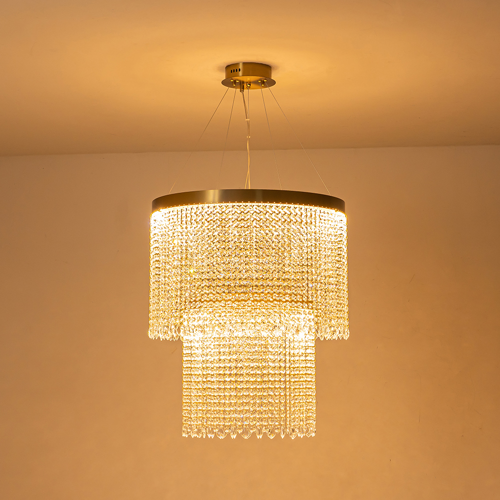 Glam Modern Luxury Crystal Dimmable LED Chandelier in Tassel Style for Living Room/ Dining Room/ Restaurant/ Bedroom