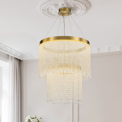 Glam Modern Luxury Crystal Dimmable LED Chandelier in Tassel Style for Living Room/ Dining Room/ Restaurant/ Bedroom