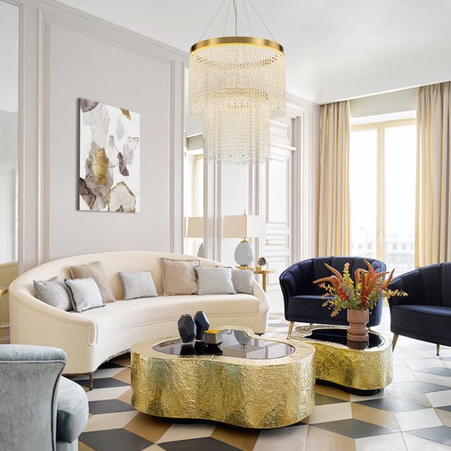 Glam Modern Luxury Crystal Dimmable LED Chandelier in Tassel Style for Living Room/ Dining Room/ Restaurant/ Bedroom