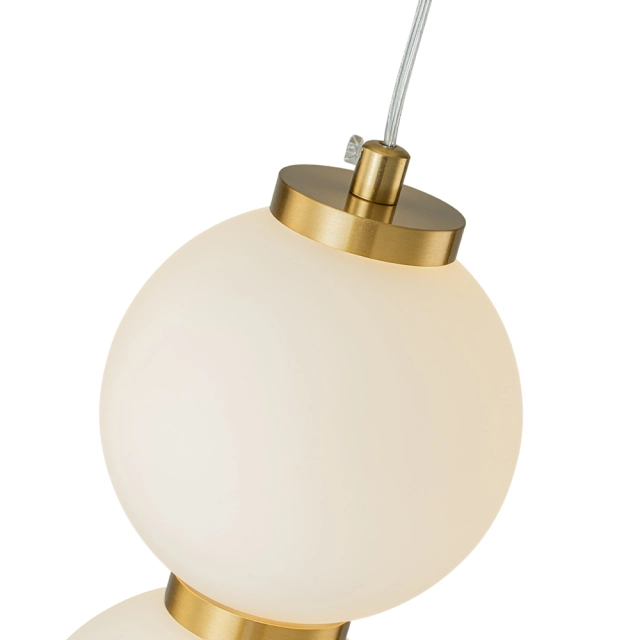 Brass String Opal Glass LED Pendant Light