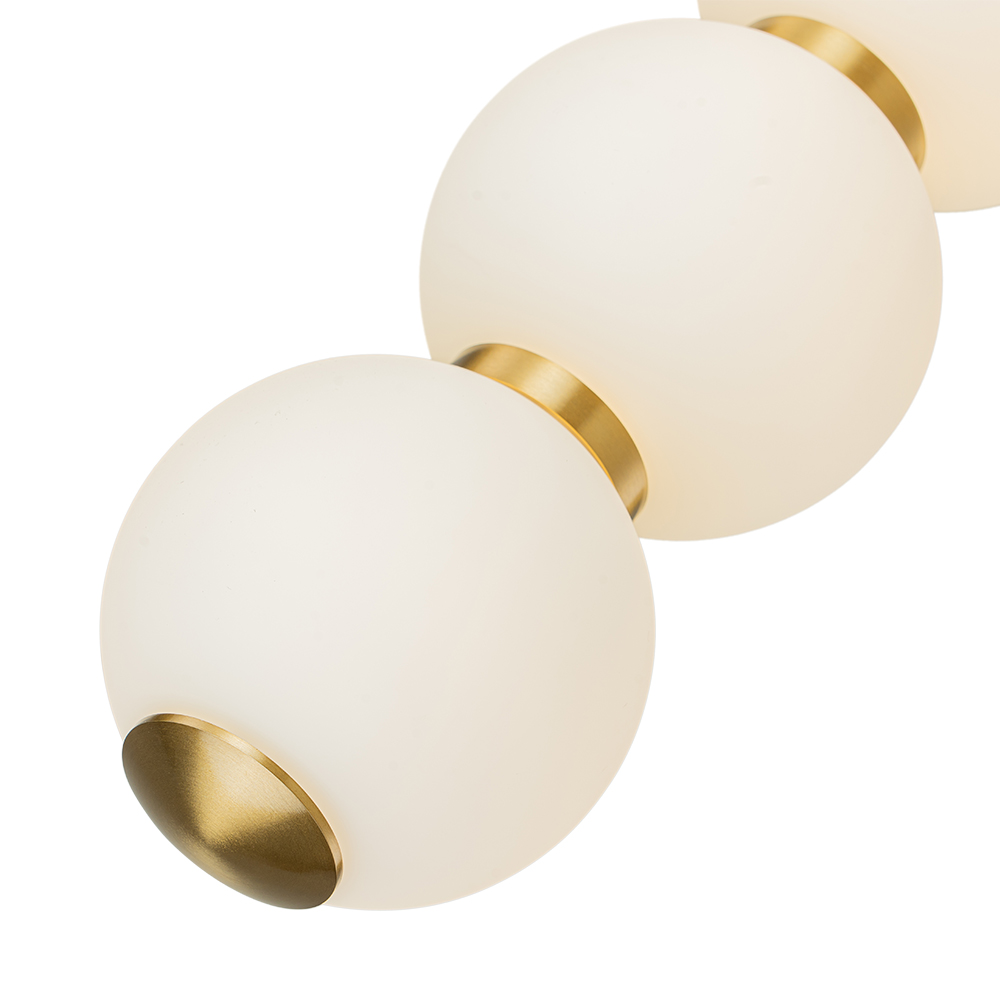 Modern Brass String Opal Glass LED Pendant Light Creative Candied Gourd Shape Long Line Hanging Lamp For Staircase/ Bedroom/ Kitchen Island