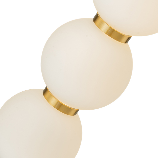 Modern Brass String Opal Glass LED Pendant Light Creative Candied Gourd Shape Long Line Hanging Lamp For Staircase/ Bedroom/ Kitchen Island