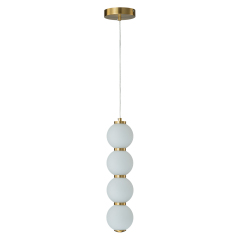 Modern Brass String Opal Glass LED Pendant Light Creative Candied Gourd Shape Long Line Hanging Lamp For Staircase/ Bedroom/ Kitchen Island