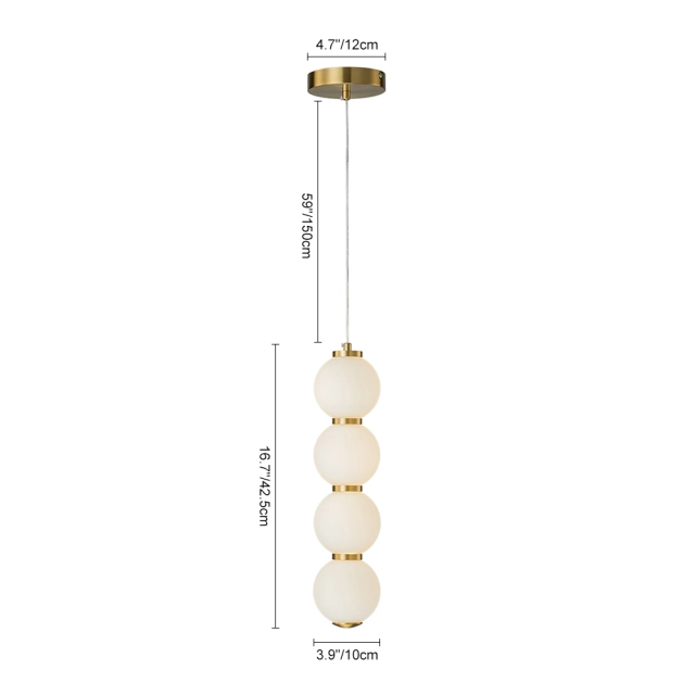 Brass String Opal Glass LED Pendant Light  yiilighting, Creative Candied  Hanging Lamp