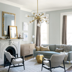 12-Light Modern Glam Brass Sputnik Ice Glass Chandelier Light for Dining Room/ Living Room/ Bedroom