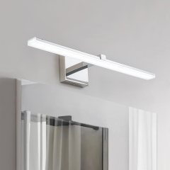 Dimmable Modern LED Bathroom Vanity Light Chrome Wall Sconce in 6000K Cool Light for Dressing Room/ Kitchen