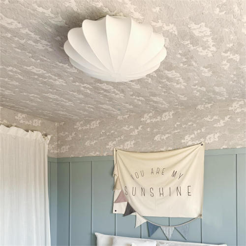 Modern Minimalist 3 Light Flush Mount Ceiling Lamp with Soft White Silk Shade for Bedroom Kitchen Living Room Dining Room