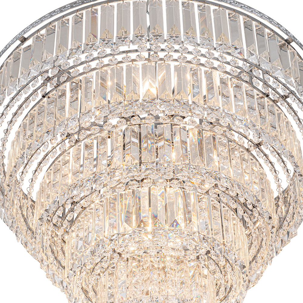 17-Light Modern Luxury Dimmable Chandelier in Tassel Crystal Tiered Style for Living Room/ Dining Room/ Restaurant/ Bedroom