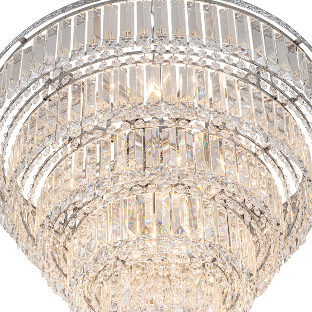 17-Light Modern Luxury Dimmable Chandelier in Tassel Crystal Tiered Style for Living Room/ Dining Room/ Restaurant/ Bedroom