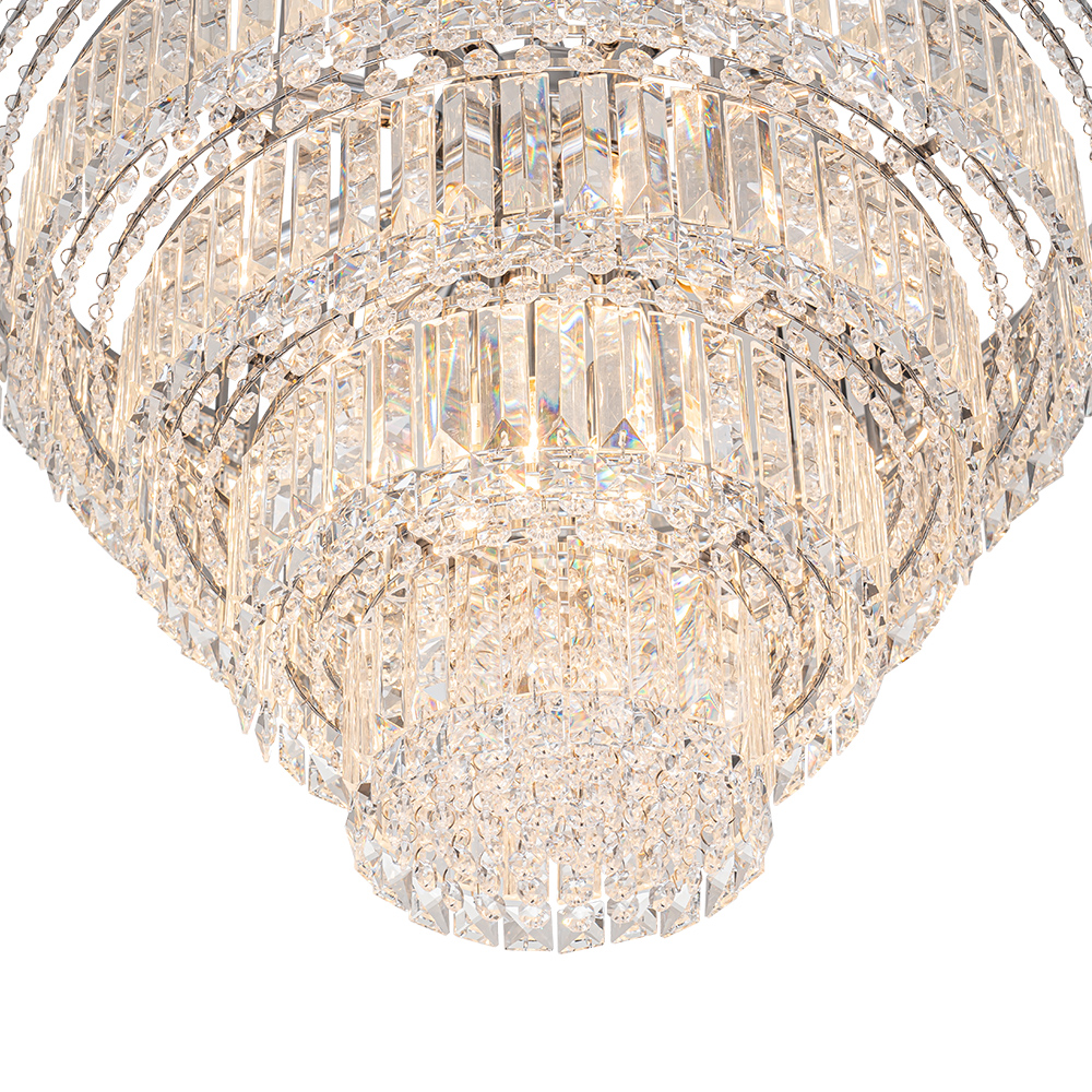 17-Light Modern Luxury Dimmable Chandelier in Tassel Crystal Tiered Style for Living Room/ Dining Room/ Restaurant/ Bedroom