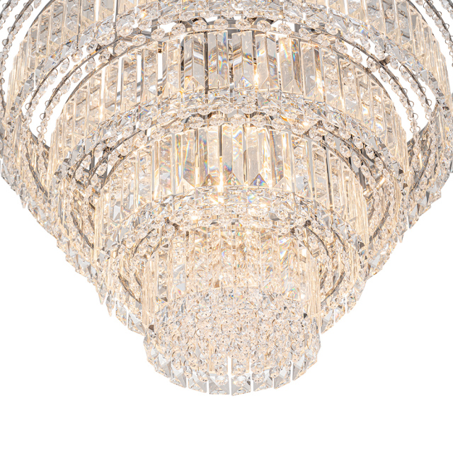 17-Light Modern Luxury Dimmable Chandelier in Tassel Crystal Tiered Style for Living Room/ Dining Room/ Restaurant/ Bedroom