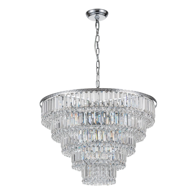 17-Light Modern Luxury Dimmable Chandelier in Tassel Crystal Tiered Style for Living Room/ Dining Room/ Restaurant/ Bedroom