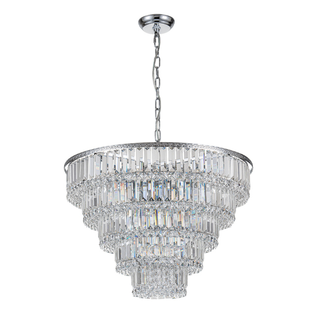 17-Light Modern Luxury Dimmable Chandelier in Tassel Crystal Tiered Style for Living Room/ Dining Room/ Restaurant/ Bedroom