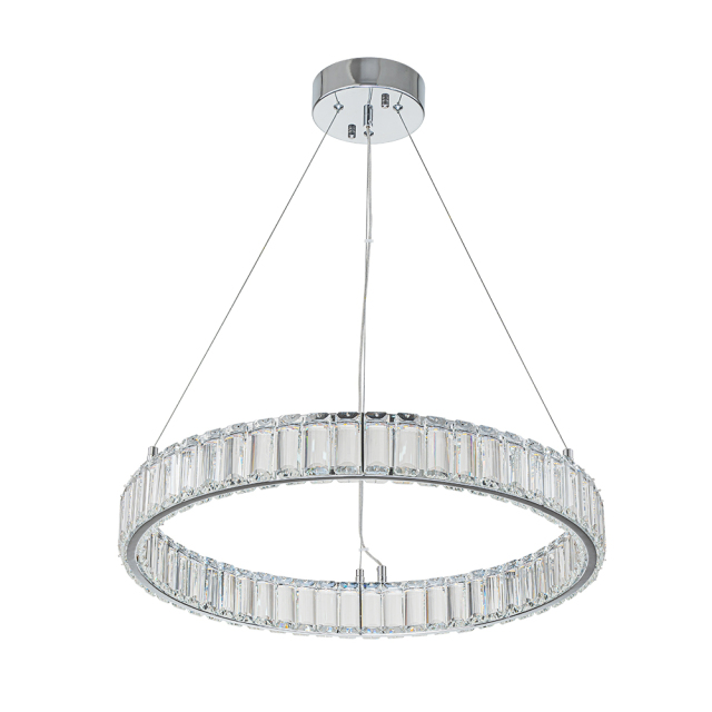 Glam Modern Circular Round Dimmable LED Chandelier in Luxury Crystal Design for Living Room/ Dining Room/ Restaurant/ Bedroom