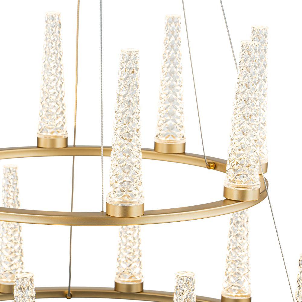 Dimmable LED Luxury Modern Wagon Wheel Chandelier with Acrylic Shade for Dining Table/ Kitchen/ Entryway/ Entrance