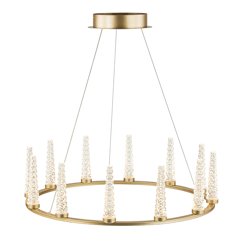 Dimmable LED Luxury Modern Wagon Wheel Chandelier with Acrylic Shade for Dining Table/ Kitchen/ Entryway/ Entrance