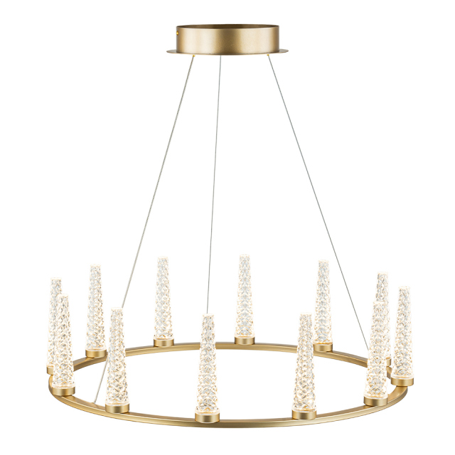 Dimmable LED Luxury Modern Wagon Wheel Chandelier with Acrylic Shade for Dining Table/ Kitchen/ Entryway/ Entrance