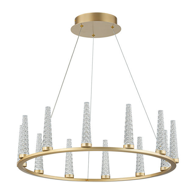 Dimmable LED Luxury Modern Wagon Wheel Chandelier with Acrylic Shade for Dining Table/ Kitchen/ Entryway/ Entrance
