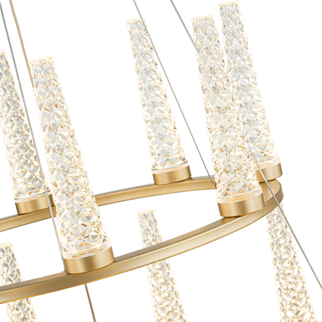 Dimmable LED Luxury Modern Wagon Wheel Chandelier with Acrylic Design for Dining Table/ Kitchen/ Entryway/ Entrance