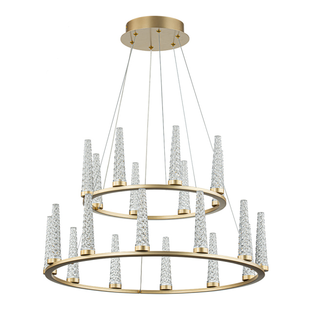 Dimmable LED Luxury Modern Wagon Wheel Chandelier with Acrylic Design for Dining Table/ Kitchen/ Entryway/ Entrance