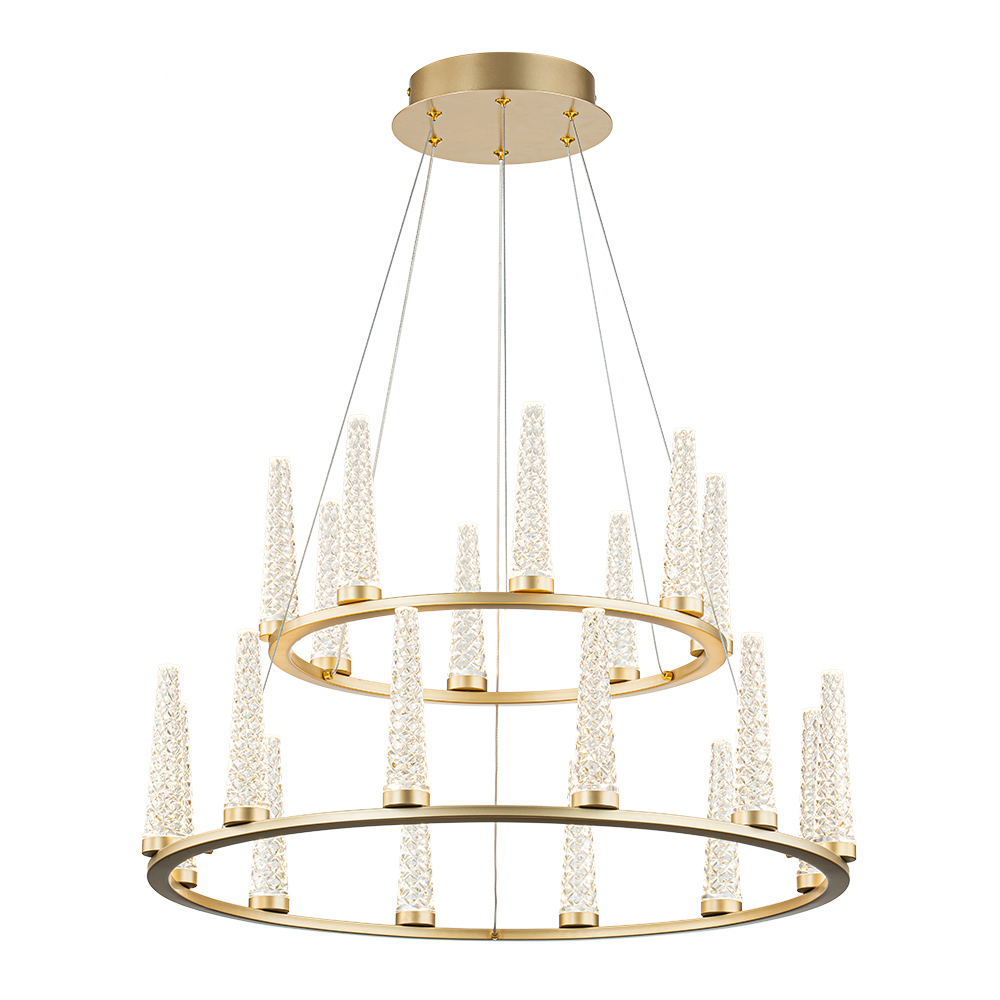 Dimmable LED Luxury Modern Wagon Wheel Chandelier with Acrylic Shade for Dining Table/ Kitchen/ Entryway/ Entrance