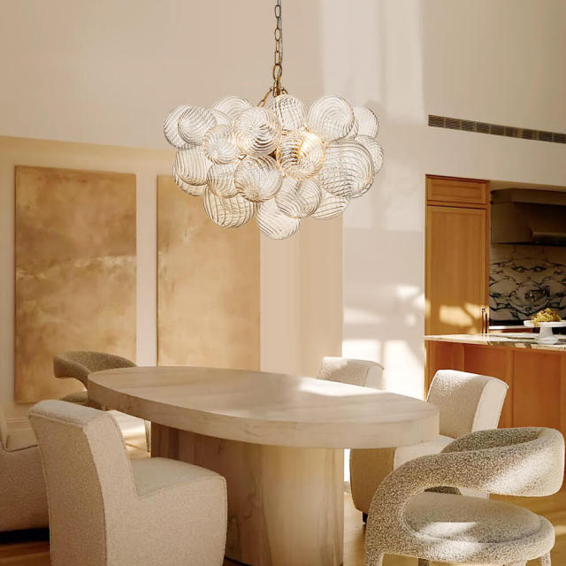 Glam Modern Cluster Glass Bubble Chandelier Sputnik Hanging Light Fixture for Dining Room Living Room Bedroom