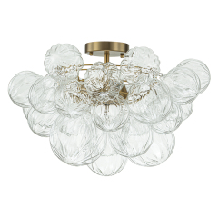 Glam Modern Cluster Petal Glass Bubble Semi Flush Mount Sputnik Ceiling Chandelier for Bedroom Dining Room Living Room