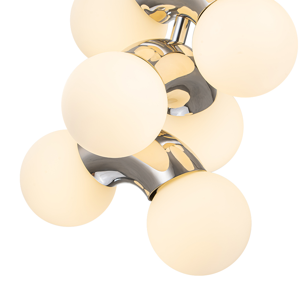 10-Light Modern Cylindrical Module Multi-Tiered Geometric Pendant Light in Opal Glass Globe For Bedroom Study Room Living Room