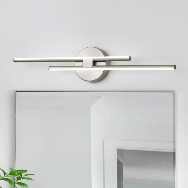Modern Mid-Century Style Linear Dimmable LED Bathroom Linear Vanity Light Bar Wall Sconce in Gold/ Black/ Nickel