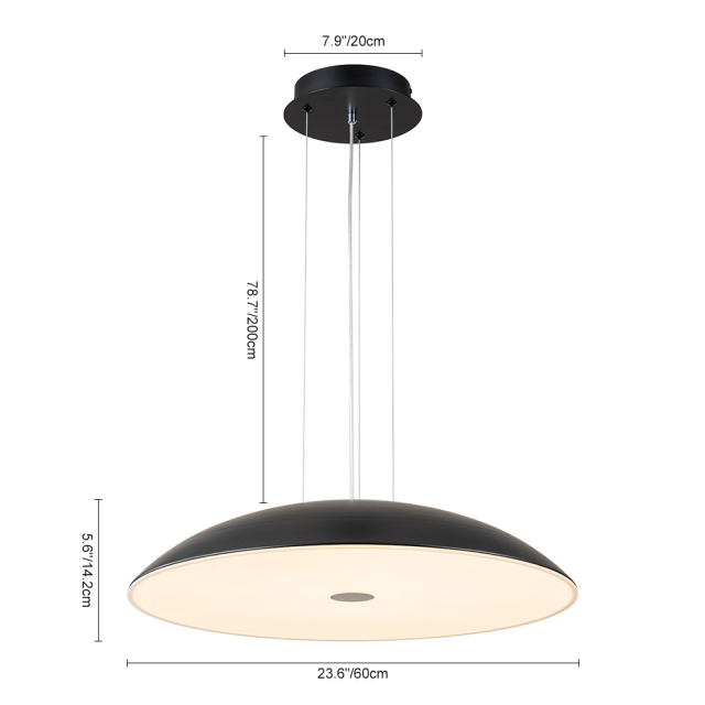 Dimmable Modern Saucer LED Dome Pendant Lighting in Acrylic Diffuser For Bedroom/ Kitchen/ Living Room/ Breakfast Table