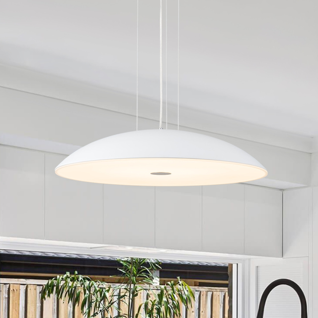 Dimmable Modern Saucer LED Dome Pendant Lighting in Acrylic Diffuser For Bedroom/ Kitchen/ Living Room/ Breakfast Table