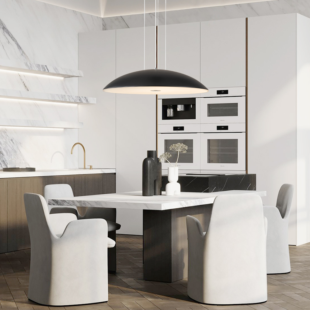 Dimmable Modern Saucer LED Dome Pendant Lighting in Acrylic Diffuser For Bedroom/ Kitchen/ Living Room/ Breakfast Table