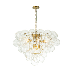 Glam Modern Cluster Petal Glass Bubble Chandelier Large Sputnik Hanging Light Fixture for Dining Room Living Room Bedroom