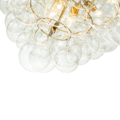 Glam Modern Cluster Petal Glass Bubble Chandelier Large Sputnik Hanging Light Fixture for Dining Room Living Room Bedroom