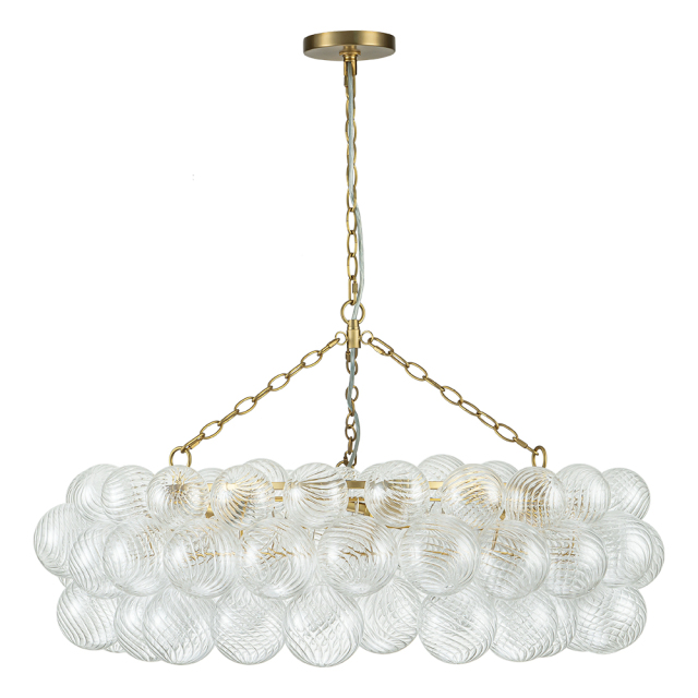 Glam Modern Cluster Grape Bubble Chandelier Clear Glass Sputnik Hanging Light Fixture for Dining Room Living Room Bedroom