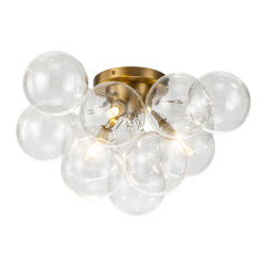 Modern Clear Glass Bubble Ceiling Chandelier Glass Semi Flush Mount for Living Room Dining Room Bedroom
