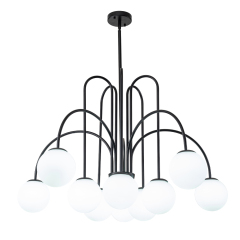 10-Light Contemporary Modern Sputnik Sphere Milky Glass Shades Chandelier for Living Room/ Dining Room/ Kitchen