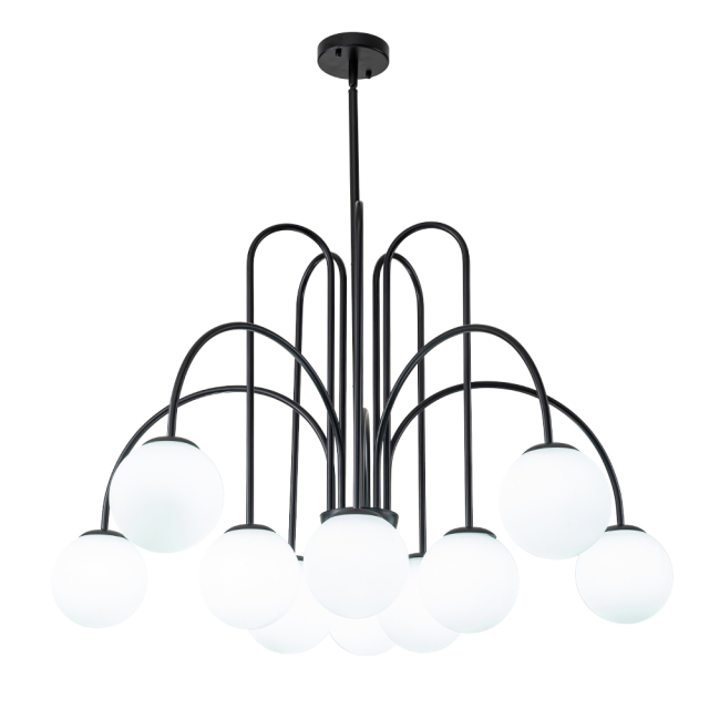 10-Light Contemporary Modern Sputnik Sphere Milky Glass Shades Chandelier for Living Room/ Dining Room/ Kitchen
