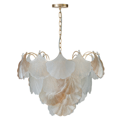 Designer Modern Unique Ginkgo Leaf Chandelier Glass Shell Pendant for Living Room/ Dining Room/ Kitchen/ Entryway