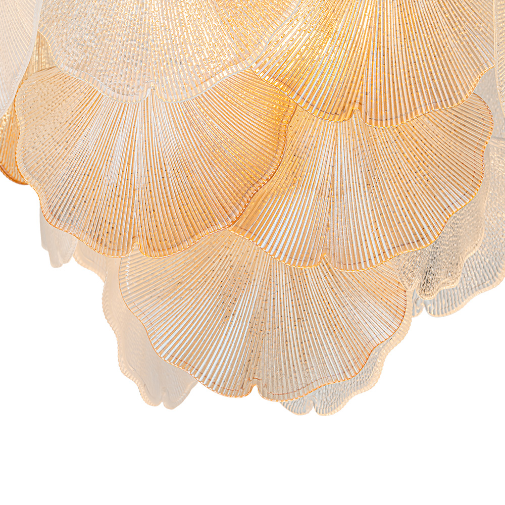 Designer Modern Unique Ginkgo Leaf Chandelier Glass Shell Pendant for Living Room/ Dining Room/ Kitchen/ Entryway