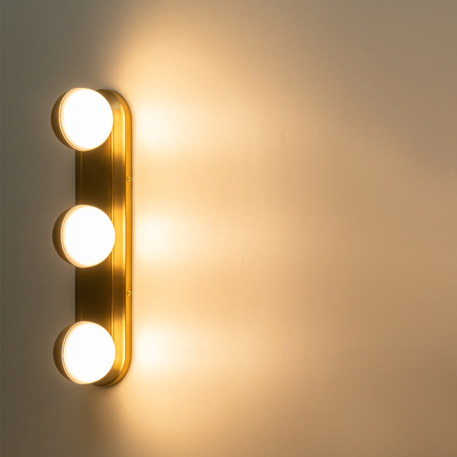 Modern Brushed Brass Spherical Geometry Wall Sconces Wall Lights Over Mirror Bathroom Vanity Light for Entryway/ Living Room/ Bedroom