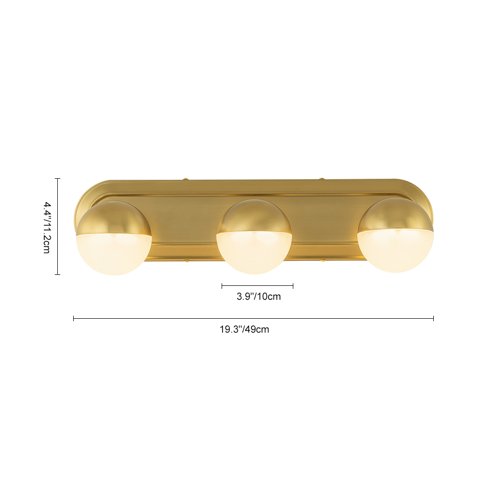 Modern Brushed Brass Spherical Geometry Wall Sconces Wall Lights Over Mirror Bathroom Vanity Light for Entryway/ Living Room/ Bedroom