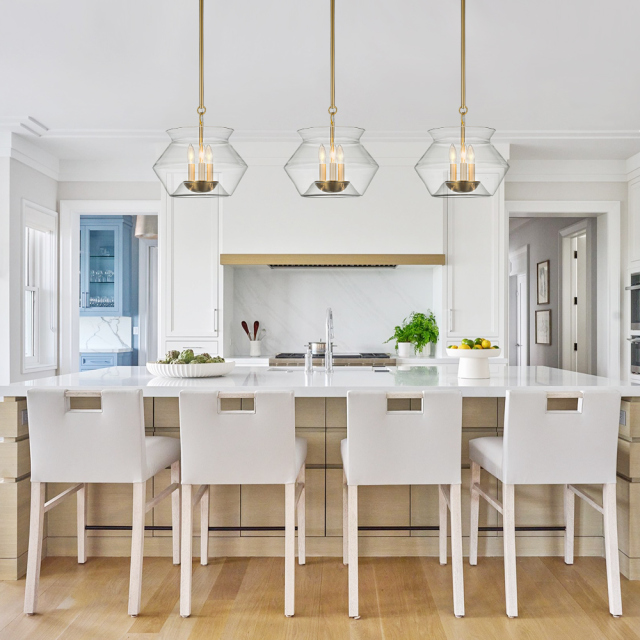 3-Light Modern Minimalist Valley Lighting Clear Glass Jar Pendant Light For Living Room/ Dining Room/ Kitchen