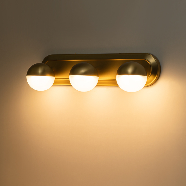 Modern Brushed Brass Spherical Geometry Wall Sconces Wall Lights Over Mirror Bathroom Vanity Light for Entryway/ Living Room/ Bedroom