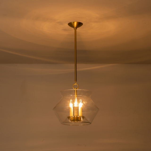 3-Light Modern Minimalist Valley Lighting Clear Glass Jar Pendant Light For Living Room/ Dining Room/ Kitchen