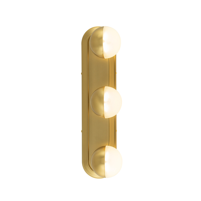 Modern Brushed Brass Spherical Geometry Wall Sconces Wall Lights Over Mirror Bathroom Vanity Light for Entryway/ Living Room/ Bedroom