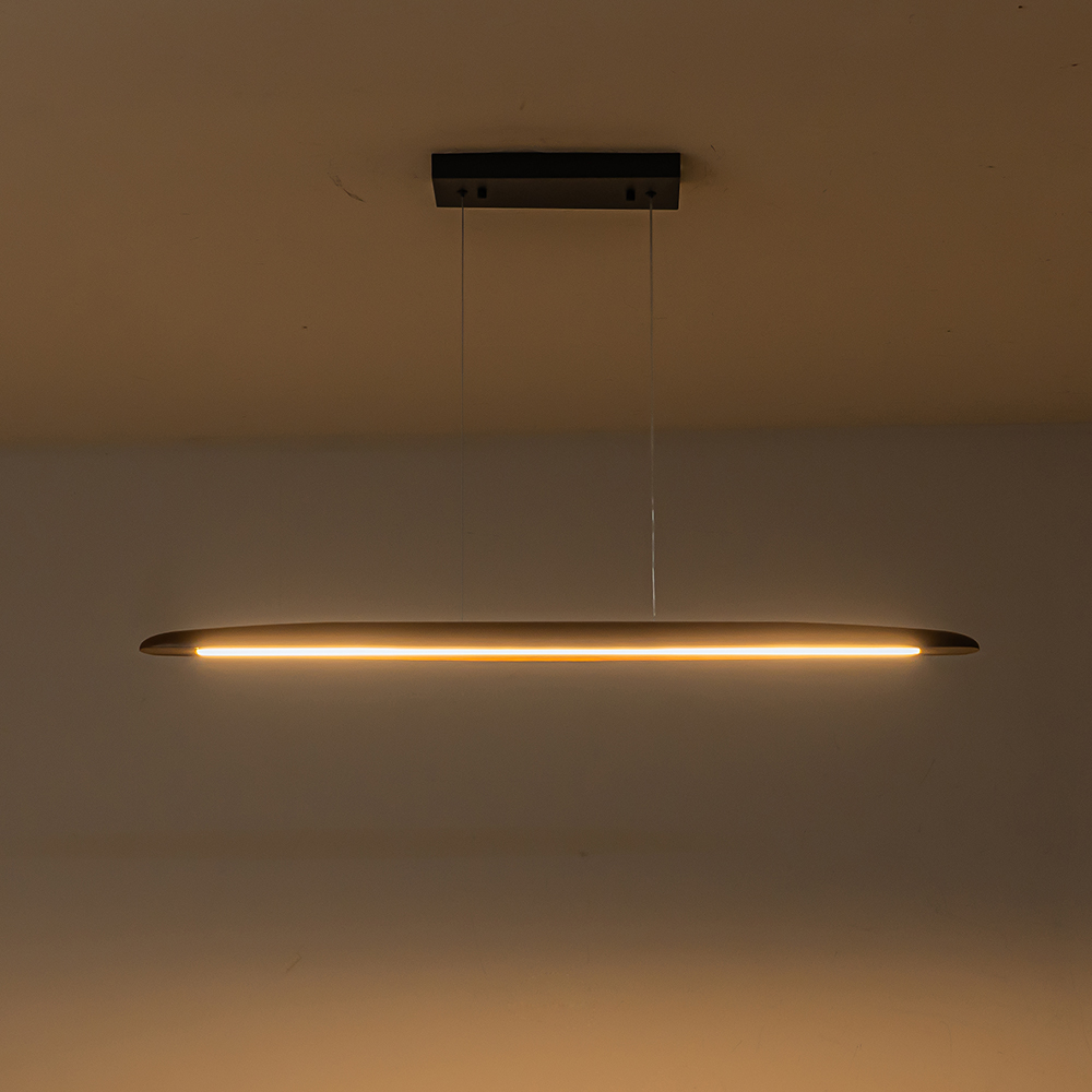 Dimmable Modern Farmhouse LED Walnut Pendant Light Vertical Linear Pendant Lamp for Living Room/ Dining Room/ Kitchen Island